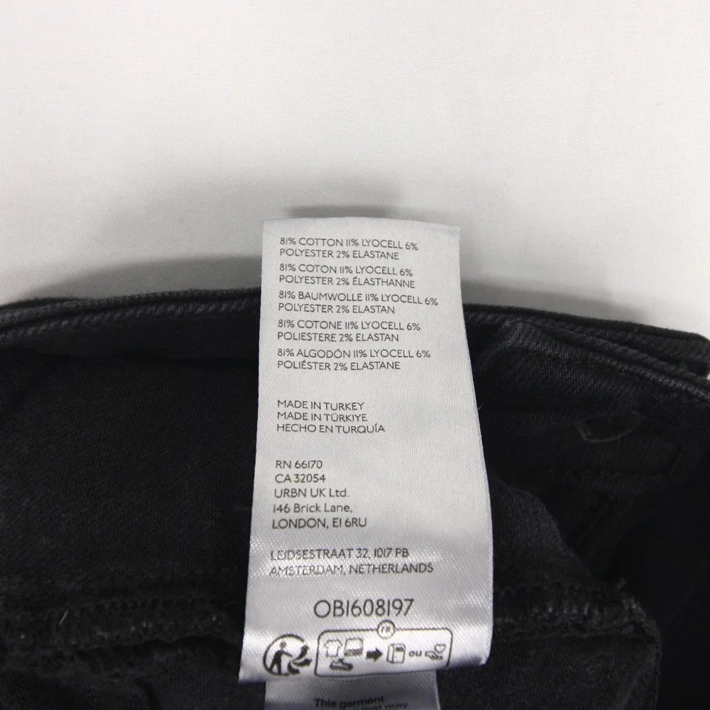 Pilcro The Icon Flare Jeans Womens 26 Black High Rise Patch Pockets Stretch